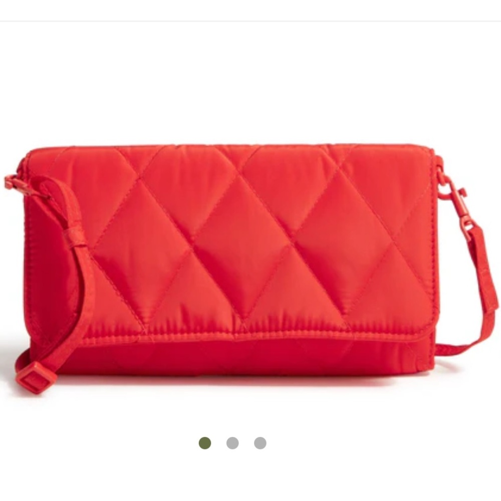 NWT Vera Bradley Quilted Goji Berry Red Wallet Crossbody.  Ultralight fabric.